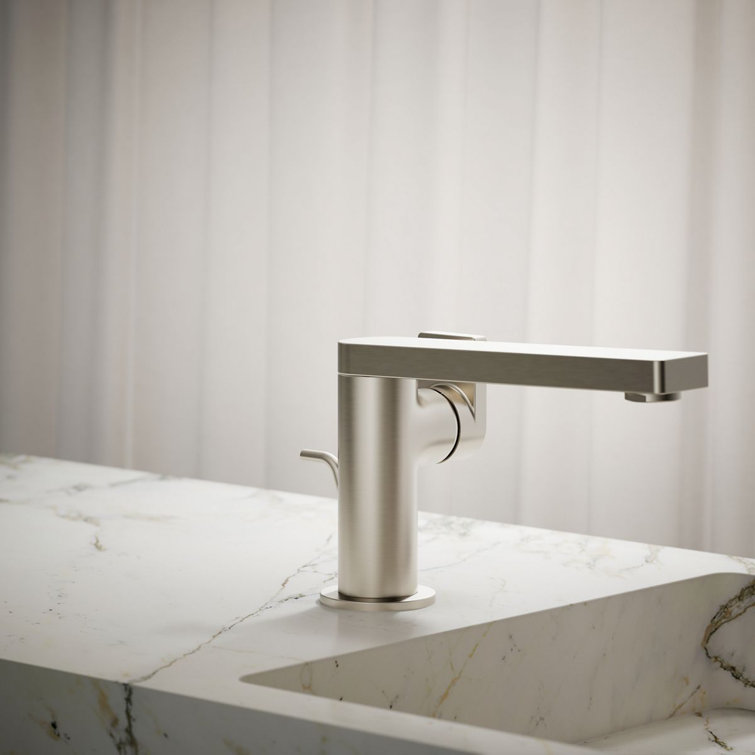Vibrant Brushed Nickel Single-Handle Bathroom Faucet