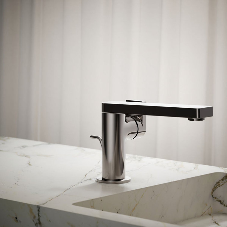Sleek Composed Vibrant Titanium Single-Handle Bathroom Faucet
