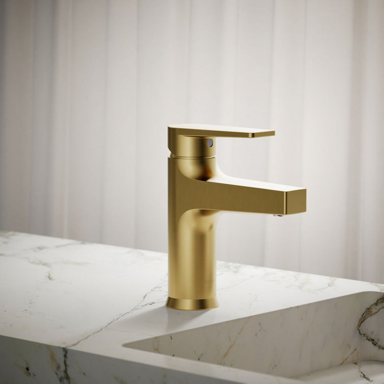 Vibrant Brushed Brass Single-Handle Bathroom Faucet