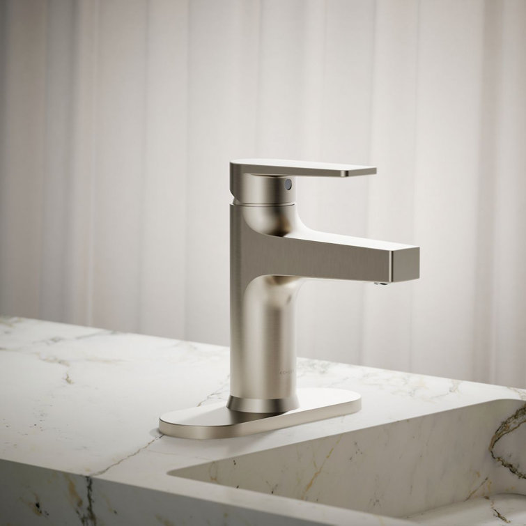 Taut Transitional Single-Handle Brushed Nickel Bathroom Faucet