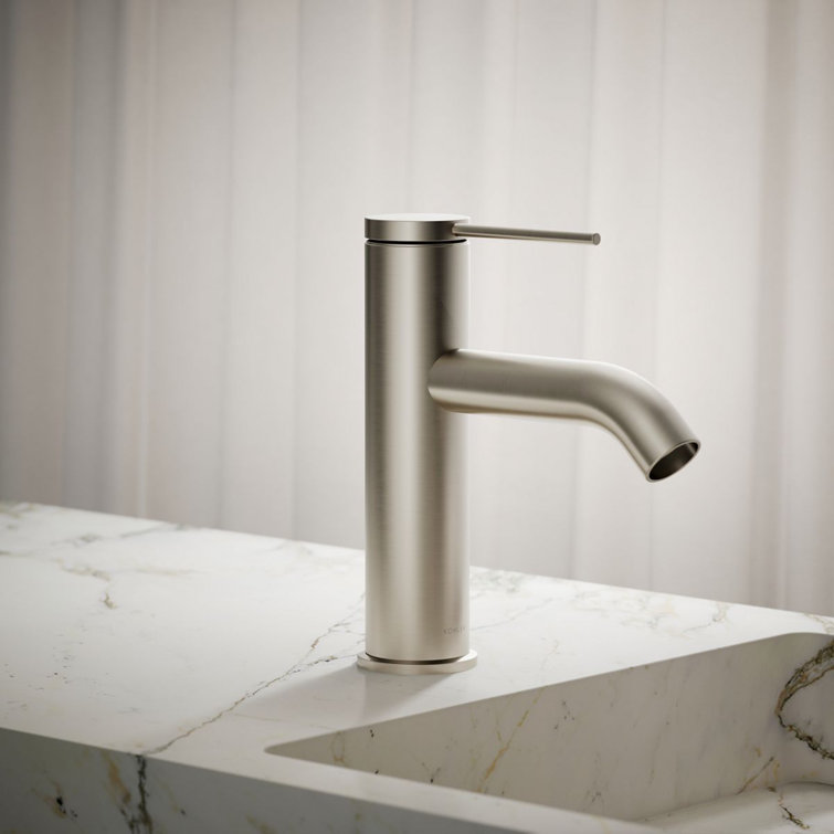 Components Brushed Nickel Single-Handle Low-Arc Bathroom Faucet