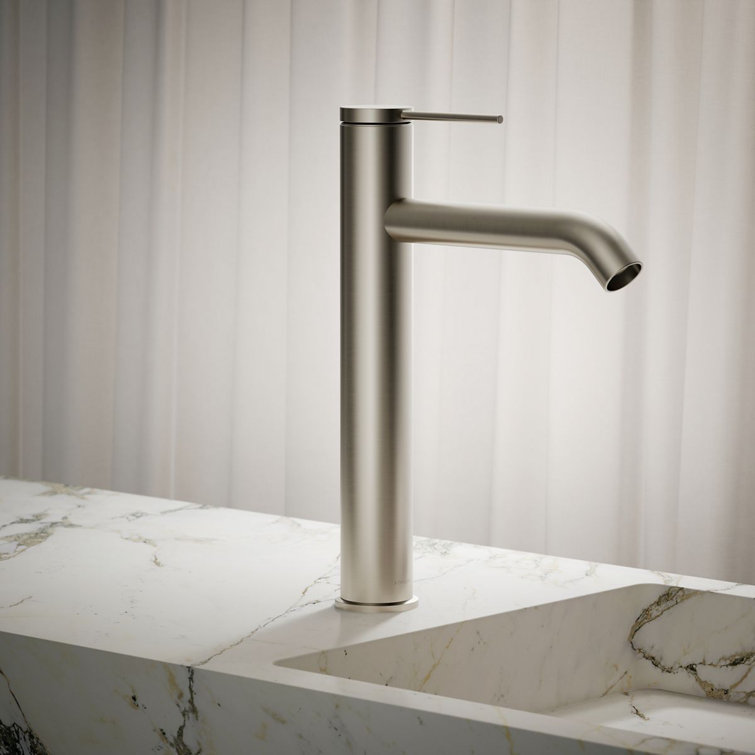 Elegant Vibrant Brushed Nickel Single-Handle Vessel Bathroom Faucet