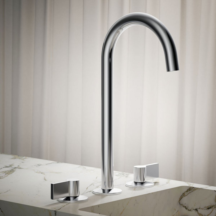 Polished Chrome Modern Sink Faucet Spout with Laminar Flow Aerator