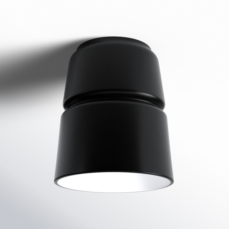 Carbon Matte Black Ceramic Empire Outdoor Flush Mount