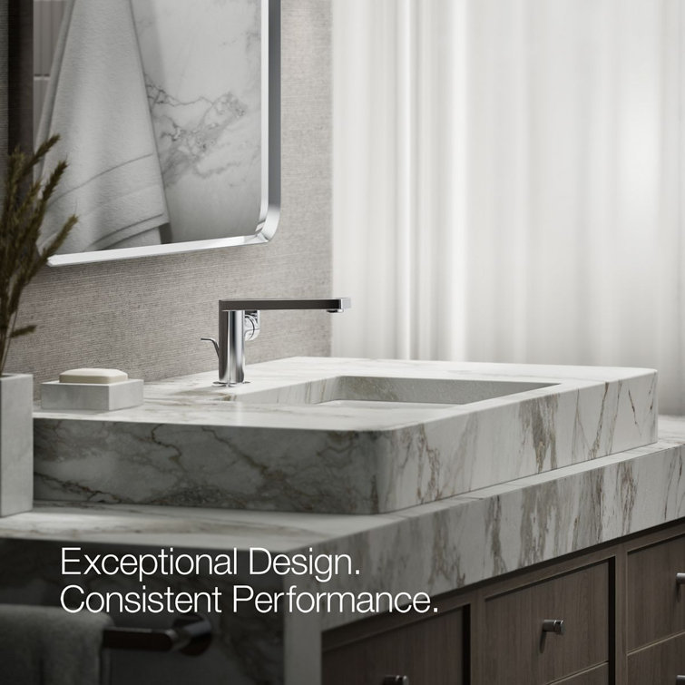 Composed Minimalist Polished Chrome Single-Handle Bathroom Faucet