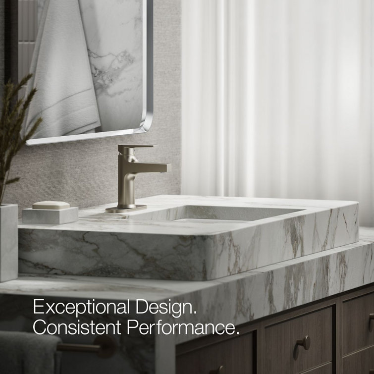 Taut Transitional Single-Handle Brushed Nickel Bathroom Faucet