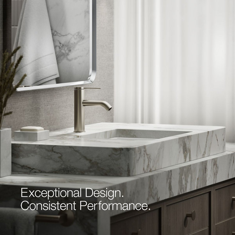 Components Brushed Nickel Single-Handle Low-Arc Bathroom Faucet
