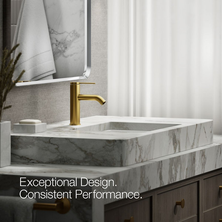 Vibrant Brushed Moderne Brass Single-Handle Bathroom Sink Faucet