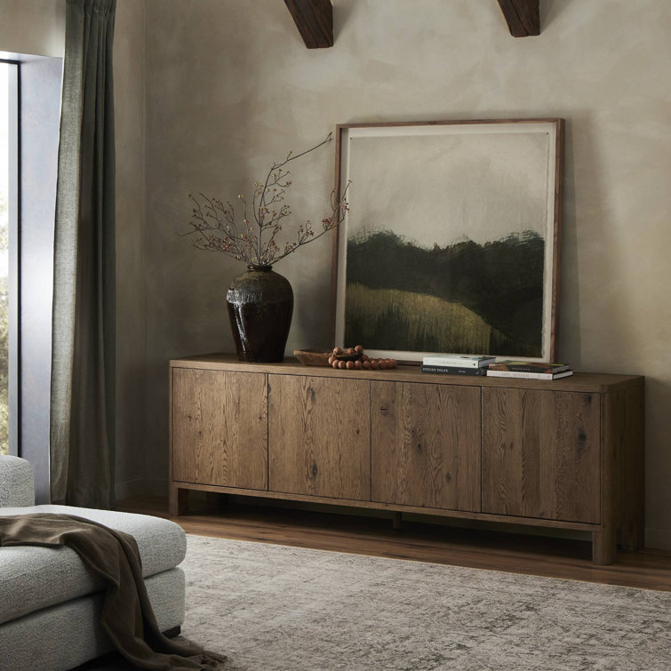Noeline 94" Natural Oak Solid Wood Sideboard