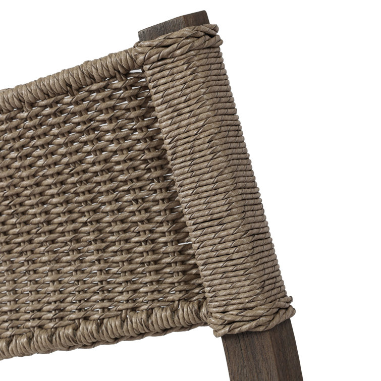 Arashi Salt and Saddle Brown Teak Dining Chair with Woven Back