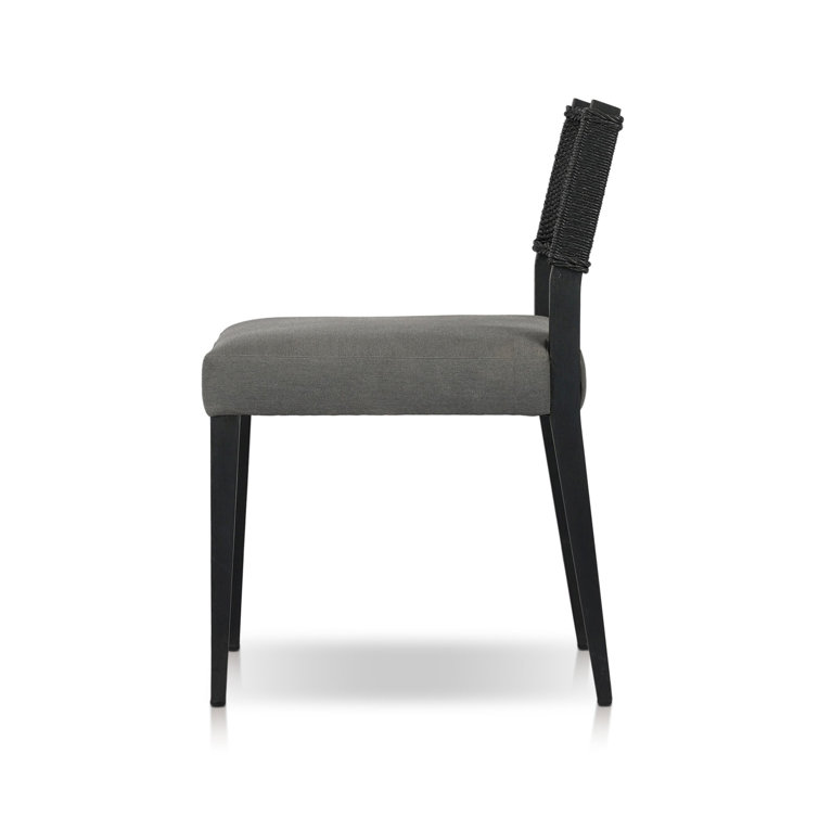 Arashi Salt and Saddle Brown Teak Dining Chair with Woven Back