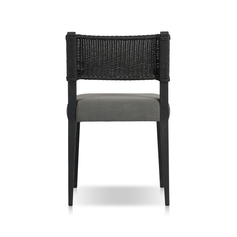 Arashi Salt and Saddle Brown Teak Dining Chair with Woven Back