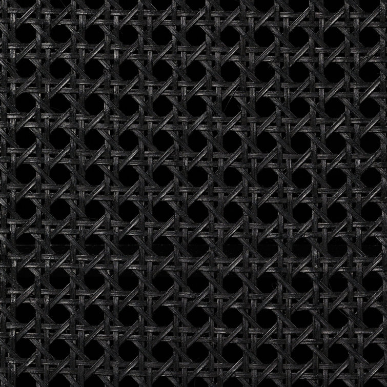 Black Wash Solid Wood and Cane Bar Cabinet