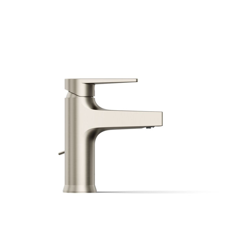 Taut Transitional Single-Handle Low-Arc Faucet in Vibrant Brushed Nickel