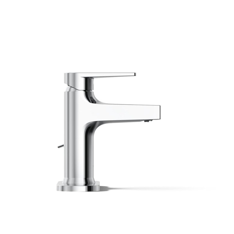 Polished Chrome Single-Handle Bathroom Faucet with Escutcheon