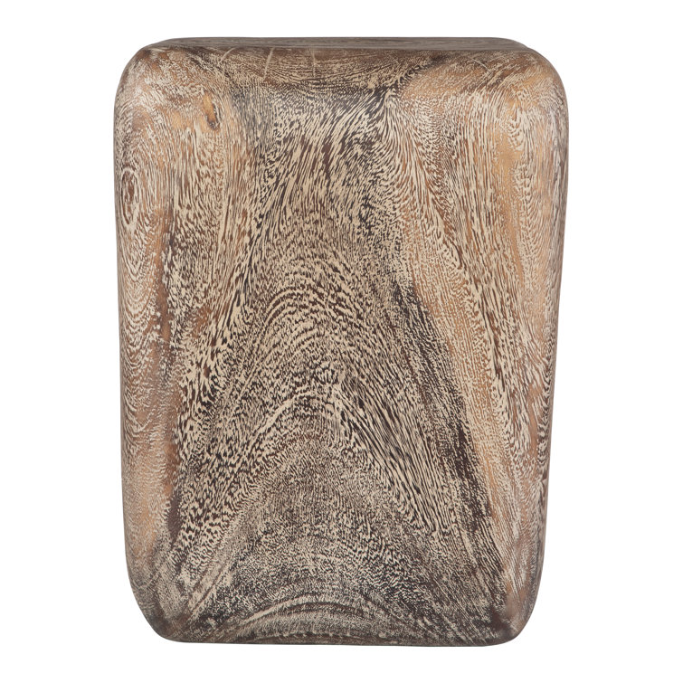 Rustic Brown Solid Suar Wood Accent Stool