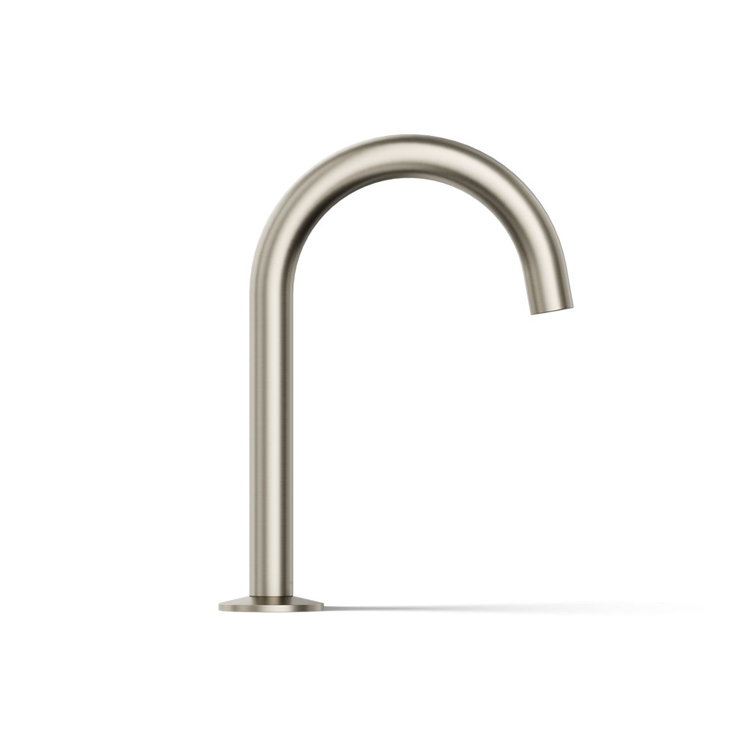 Vibrant Brushed Nickel Modern Bathroom Sink Spout 26.81"