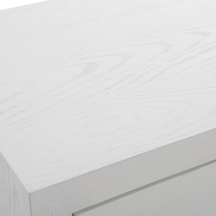 White and Brass Fir Wood Contemporary Accent Cabinet