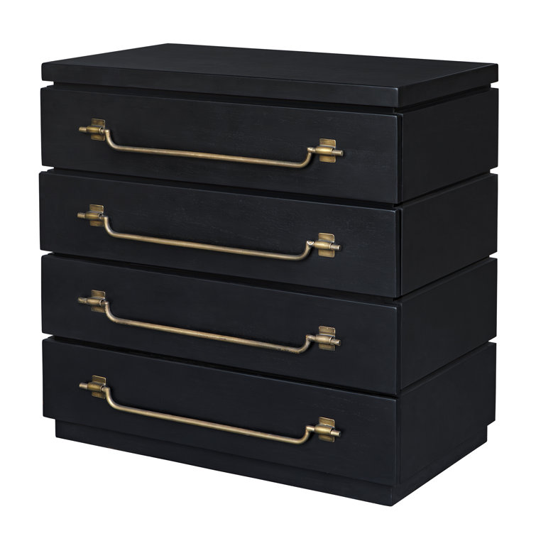 Halifax Black Mahogany Chest with Brass Drawer Pulls
