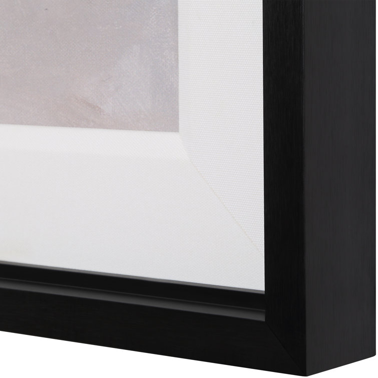 Neutral Abstract Framed Print with Black Wood Frame
