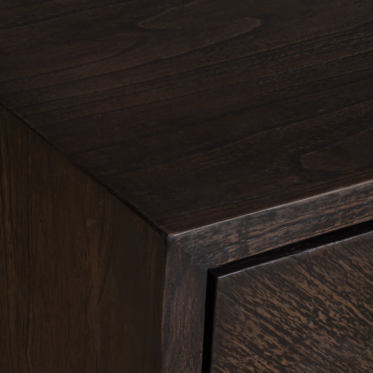 Dark Brown Herringbone Mindi Wood Accent Chest