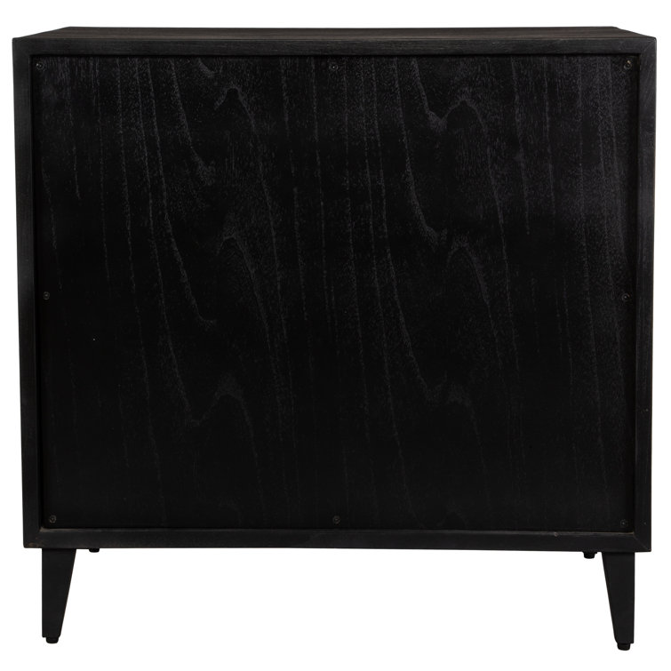 Dark Brown Herringbone Mindi Wood Accent Chest