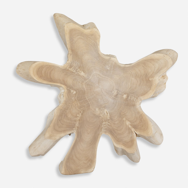 Natural Bleached Blonde Teak Wood Wall Decor, 39.5"