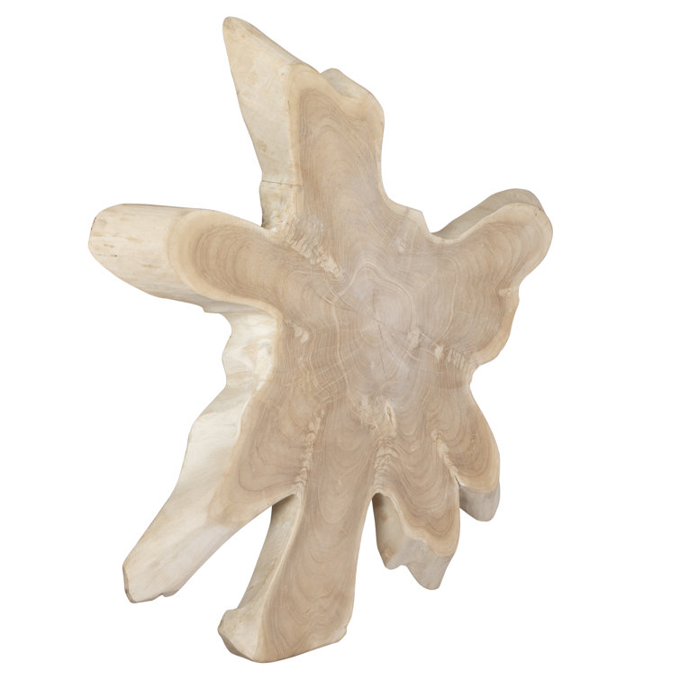 Natural Bleached Blonde Teak Wood Wall Decor, 39.5"