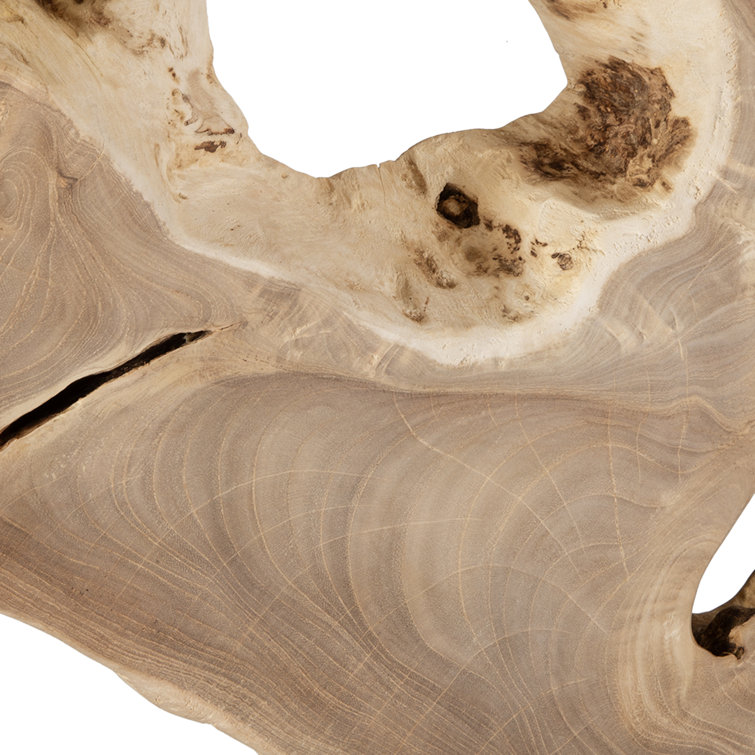 Natural Bleached Blonde Teak Wood Wall Decor, 39.5"