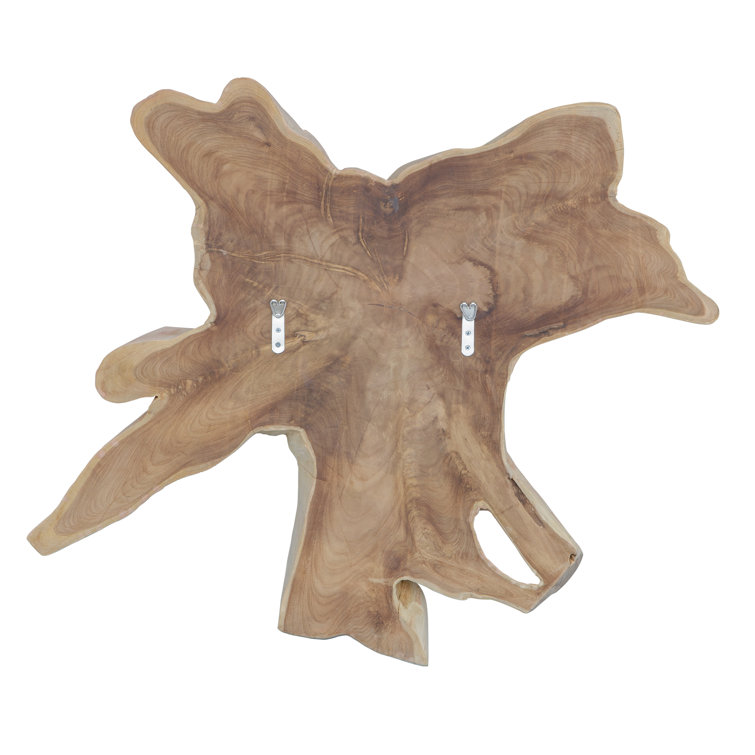 Natural Bleached Blonde Teak Wood Wall Decor, 39.5"