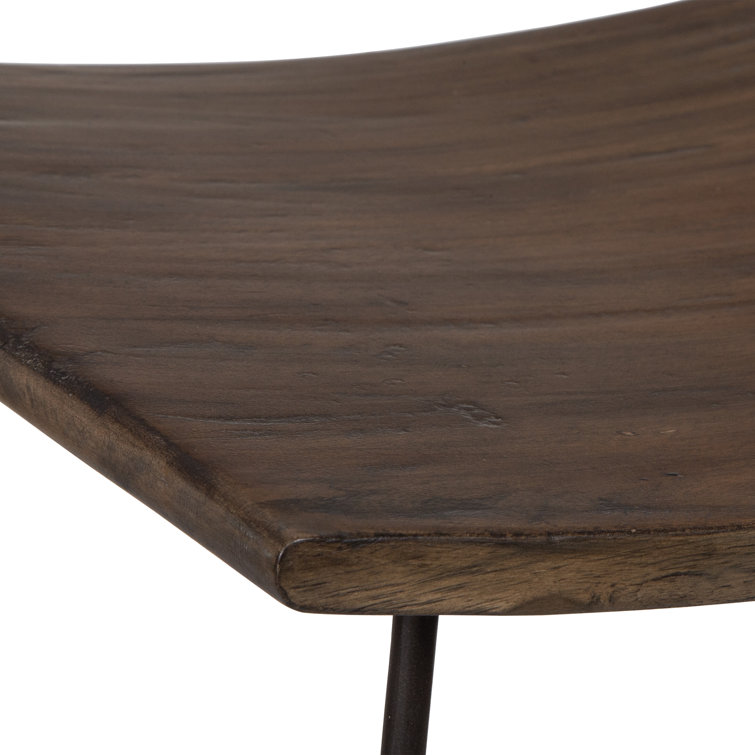 Walnut and Dark Gunmetal Rustic Counter Stool
