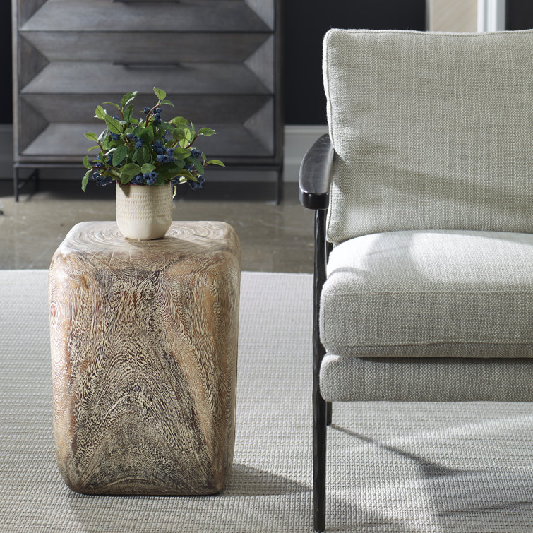 Rustic Brown Solid Suar Wood Accent Stool