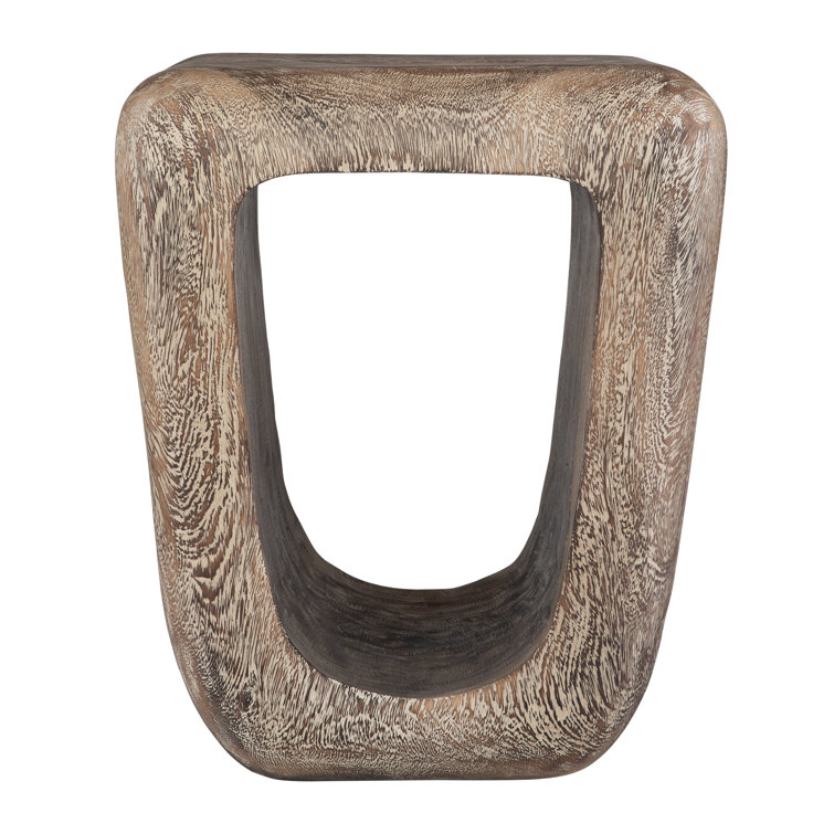 Rustic Brown Solid Suar Wood Accent Stool