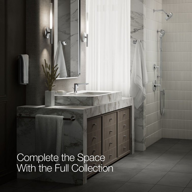 Composed Minimalist Polished Chrome Single-Handle Bathroom Faucet