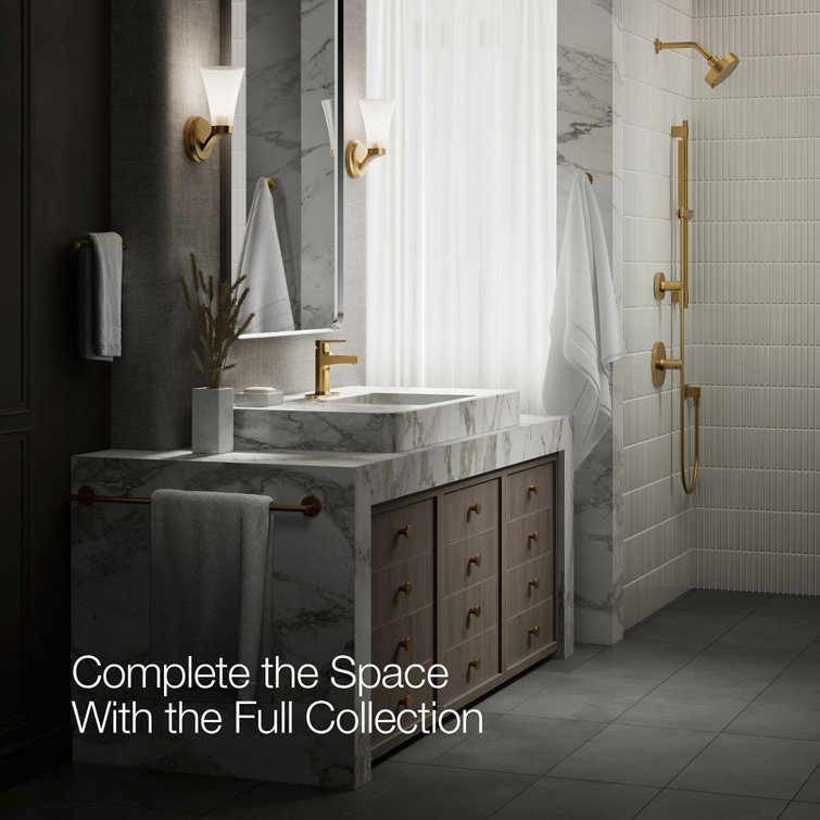 Vibrant Brushed Brass Single-Handle Bathroom Faucet with Escutcheon