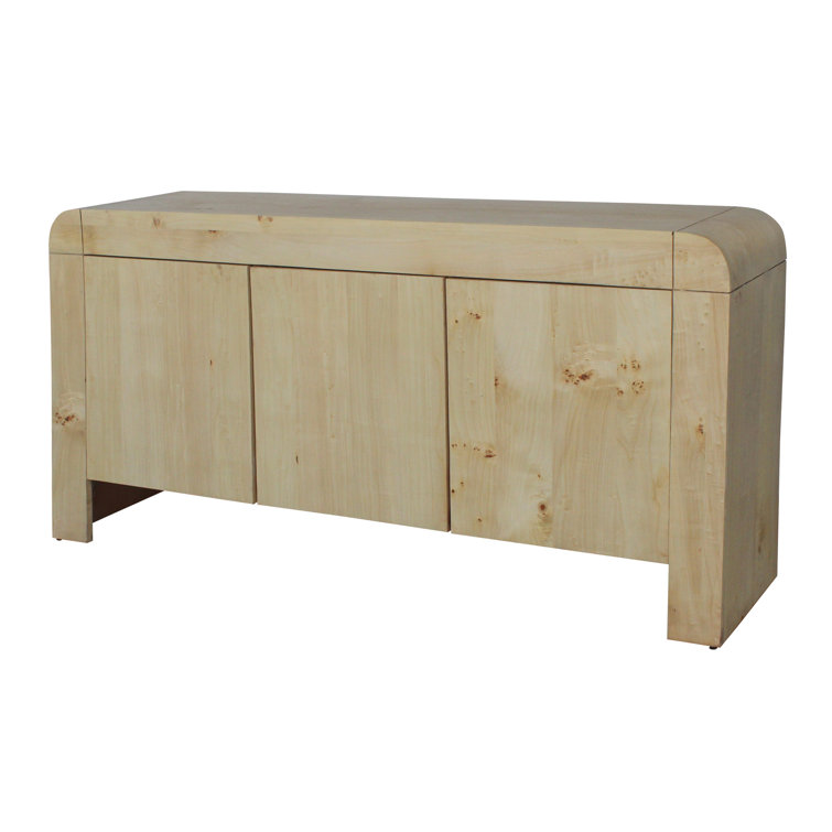 Natural Burl Wood 60" Sideboard with Veneer Finish