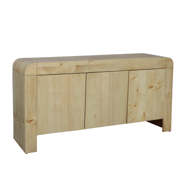 Natural Burl Wood 60" Sideboard with Veneer Finish