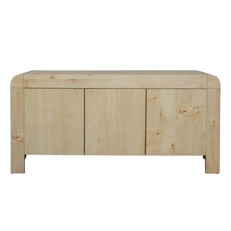 Natural Burl Wood 60" Sideboard with Veneer Finish