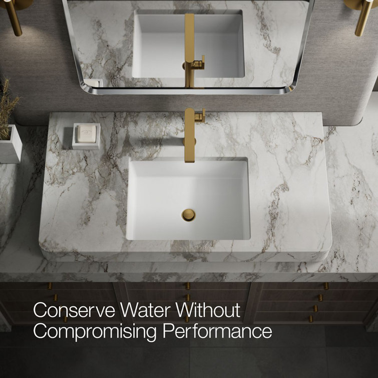 Vibrant Brushed Moderne Brass Single Handle Bathroom Faucet