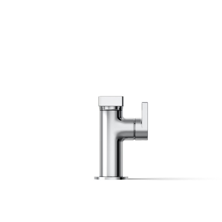 Composed Minimalist Polished Chrome Single-Handle Bathroom Faucet