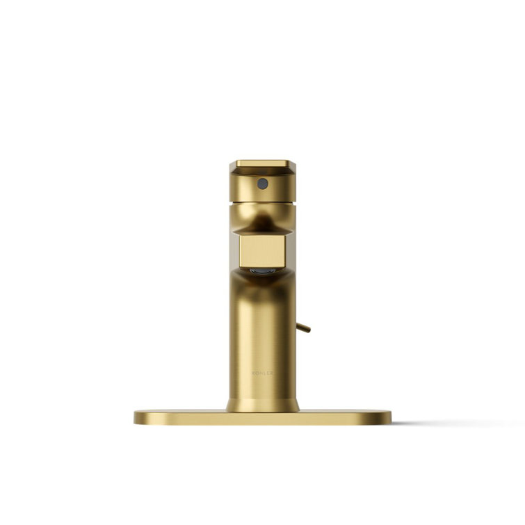 Vibrant Brushed Brass Single-Handle Bathroom Faucet with Escutcheon