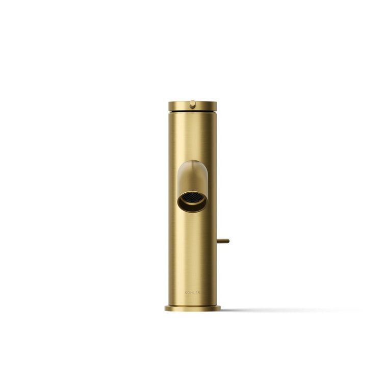 Vibrant Brushed Moderne Brass Single-Handle Bathroom Sink Faucet