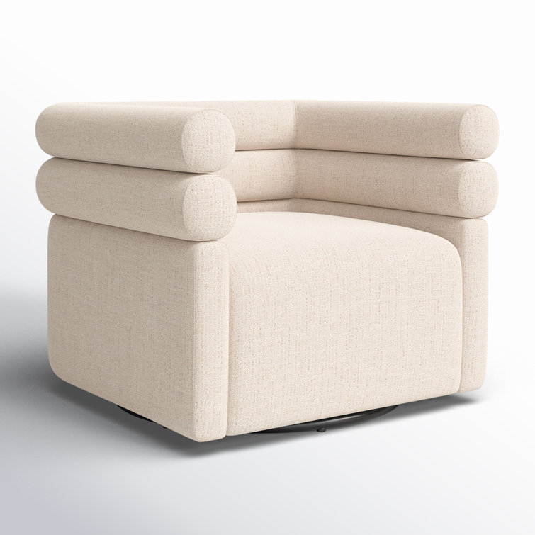 Hampton Cream Glove Leather Swivel Armchair