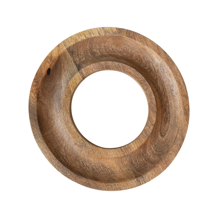 Natural Mango Wood Round Decorative Serving Tray
