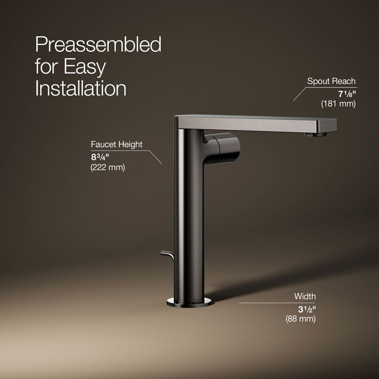 Vibrant Titanium Single-Handle Bathroom Faucet with Drain Assembly