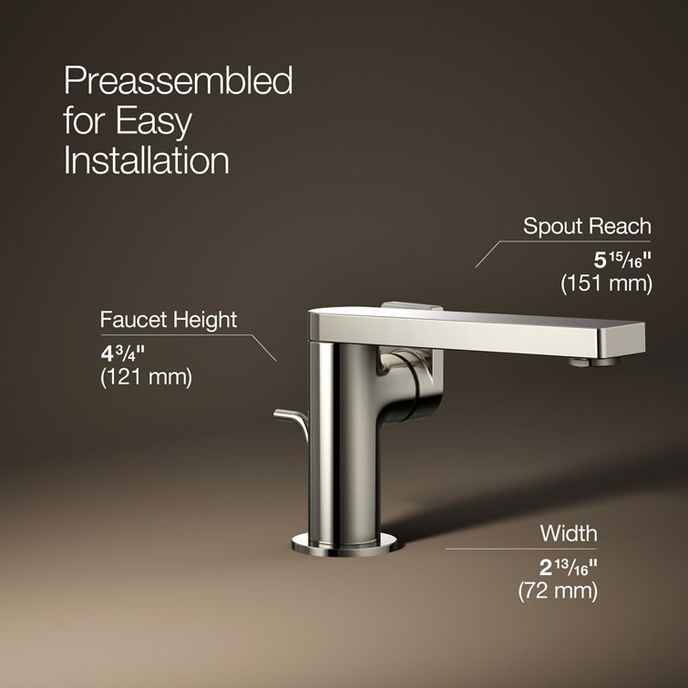 Vibrant Polished Nickel Single-Handle Bathroom Faucet
