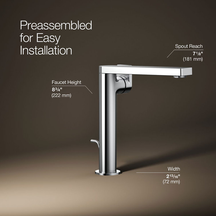 Sleek Polished Chrome Single-Handle Vessel Sink Faucet