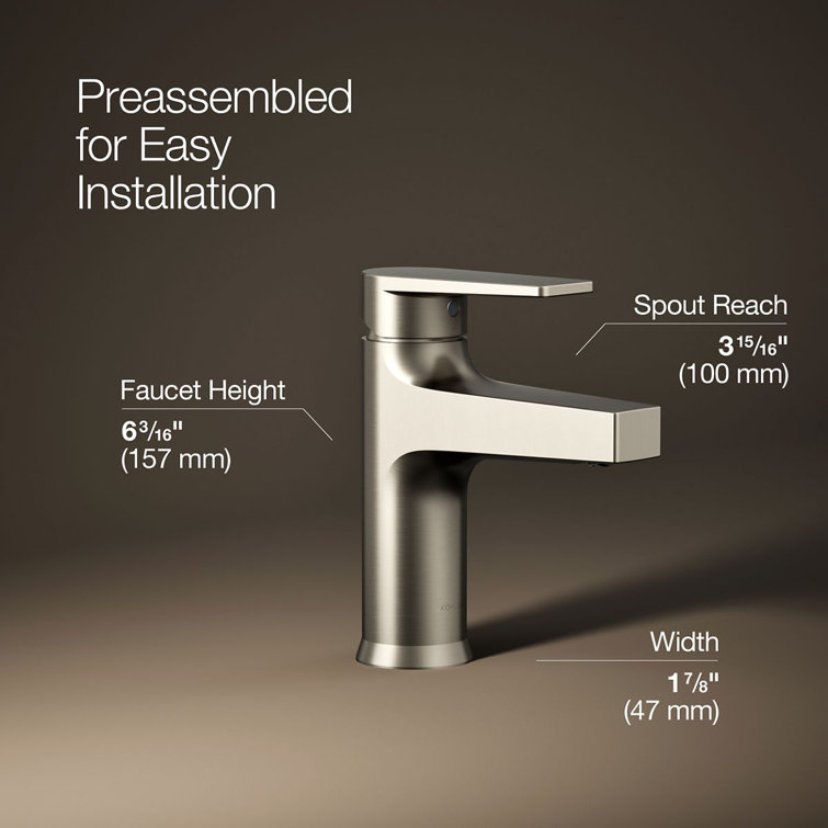 Taut Transitional Single-Handle Low-Arc Faucet in Vibrant Brushed Nickel