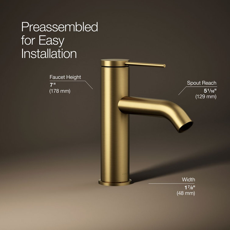 Vibrant Brushed Moderne Brass Single-Handle Bathroom Sink Faucet
