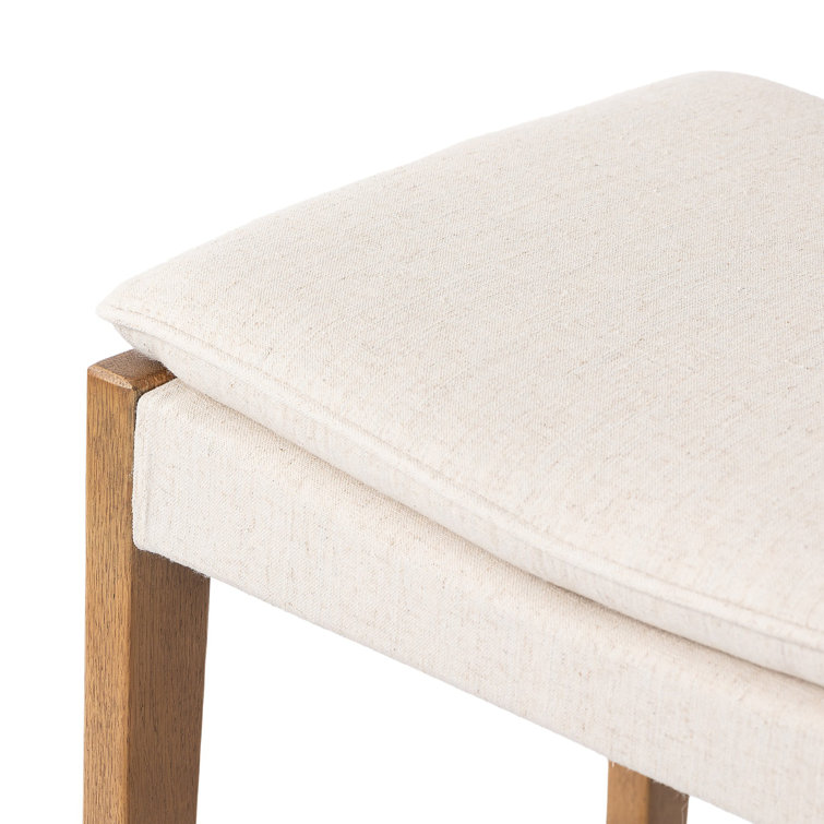 Natural Oak and Flax Backless Counter Stool